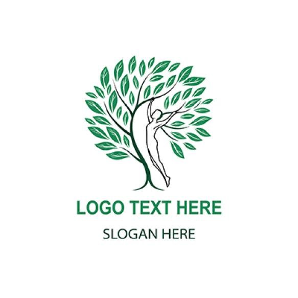 Tree Leaf Human Logo White Background