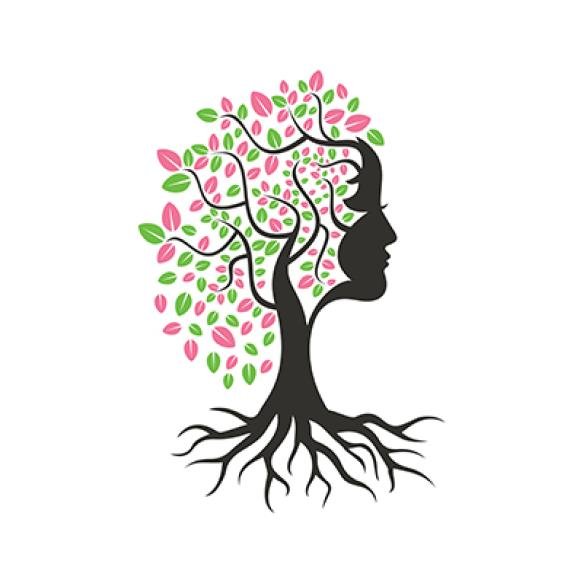 Woman Tree Vector Template Design Woman Face Leaf Vector Design