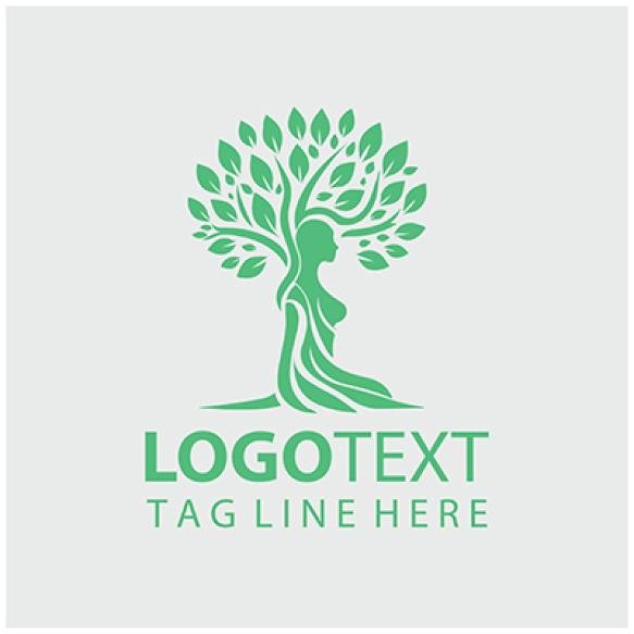 Women Tree Logo Vector Illustrations
