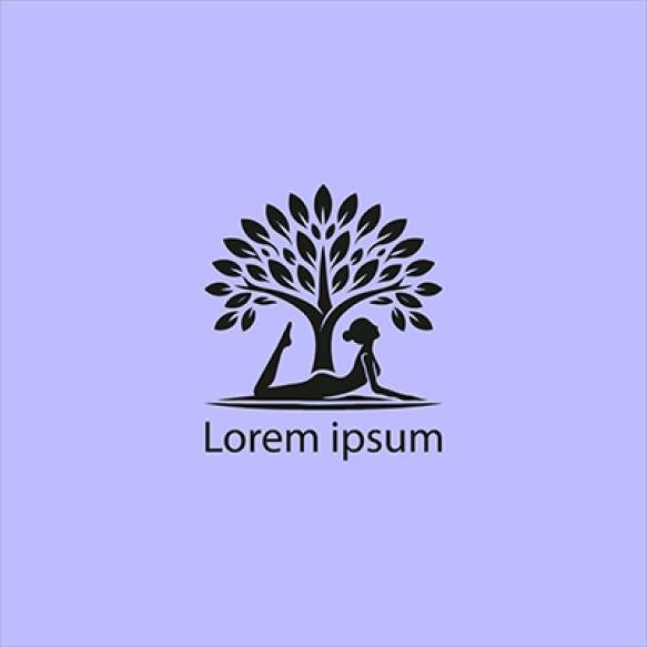 Yoga Logo With Tree Person Doing