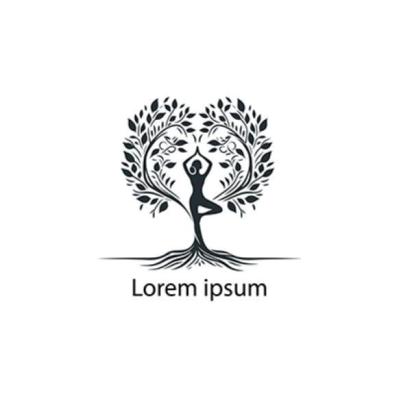Yoga Logo With Tree Person Doing Yoga (1)