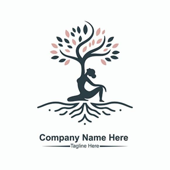 Yoga Tree Logo Vector