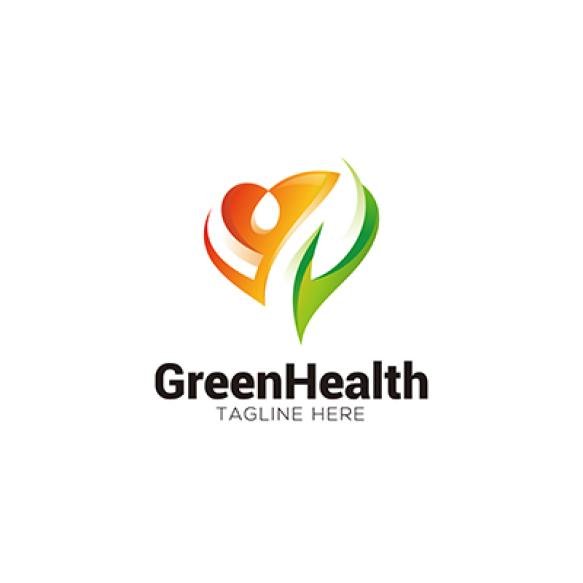 Abstract Human Heart Natural Leaf Logo