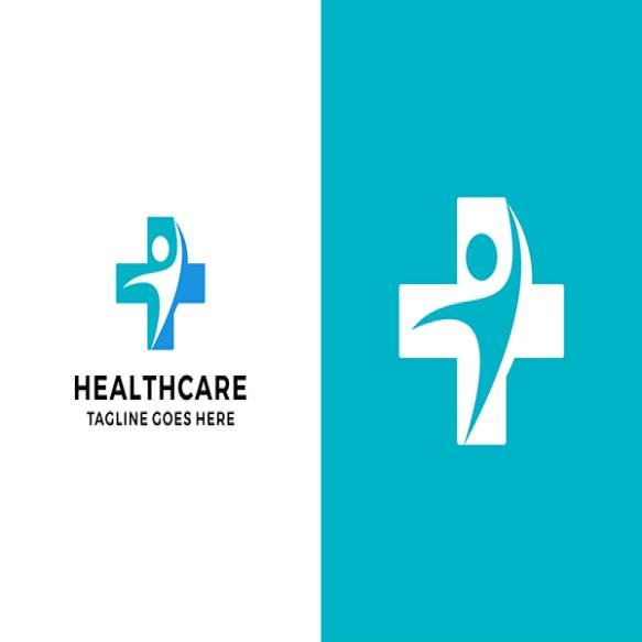 Happy Healthcare Medical Cross Logo Design Vector Illustration