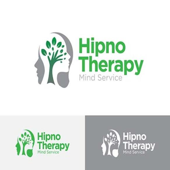 Mental Health Logo With Hand Tree Figure Mind