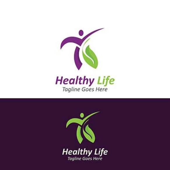 People Leaf Healthy Logo Abstract Nature Design Vector Image