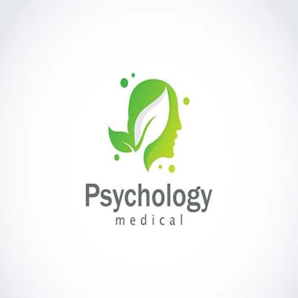 Psychology Logo Creative Design Concept Nature Leave Health Mind Spirit Face Head