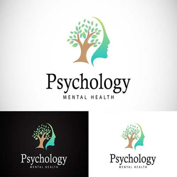 Psychology Logo Creative Design Concept Tree Nature Life Health Mind