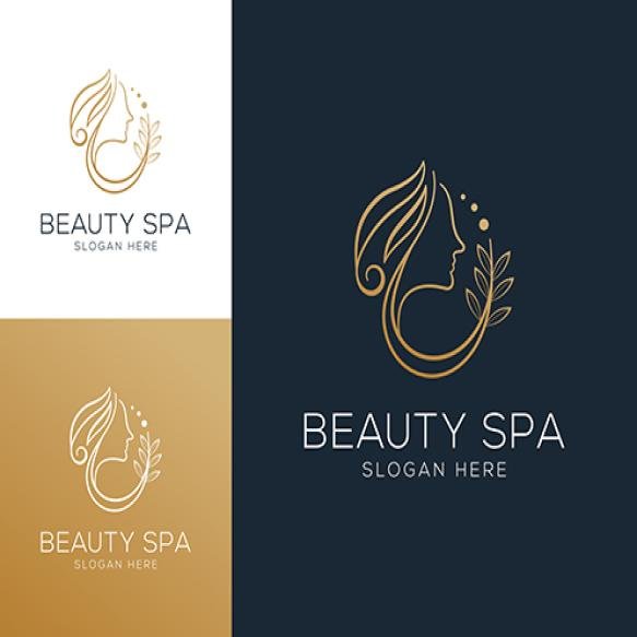 Abstract Luxury Beauty Spa Logo Design Vector Illustration