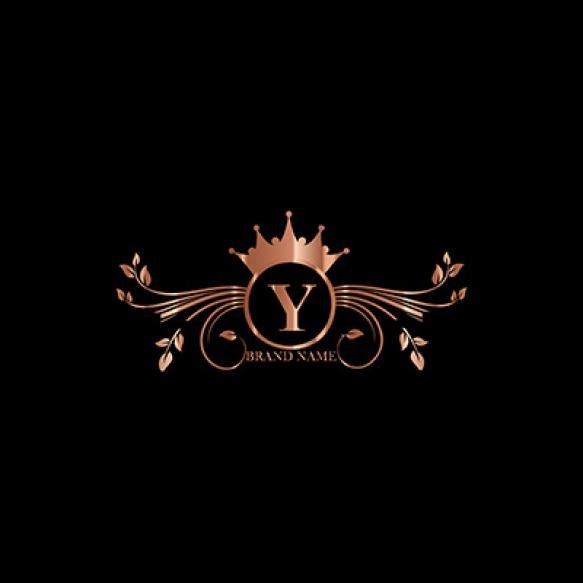 Creative Letter Logo Design With Golden Color