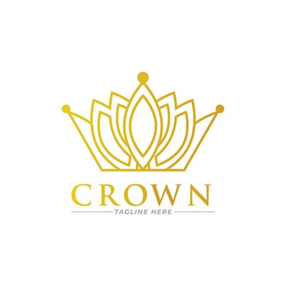 Crown Logo Royal King Queen Abstract Logo Design Vector Template Geometric Symbol Logotype Concept