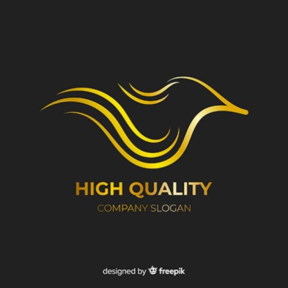 Golden Elegant Logo Flat Design