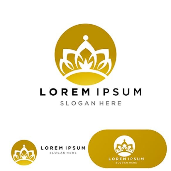 Golden King Crown Vector Logo