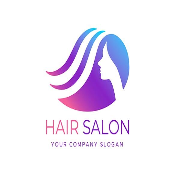 Gradient Hair Salon Logo Template