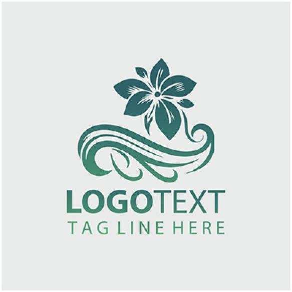 Green Flower Logo Vector Illustrations