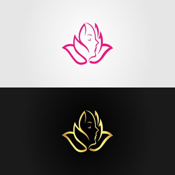 Lotus Flower Beauty Logo Design Vector Template