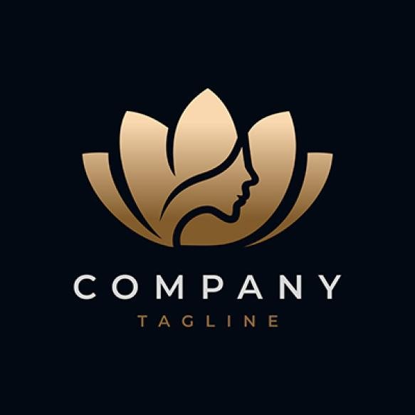 Lotus Flower Beauty Salon Hair Treatment Logo