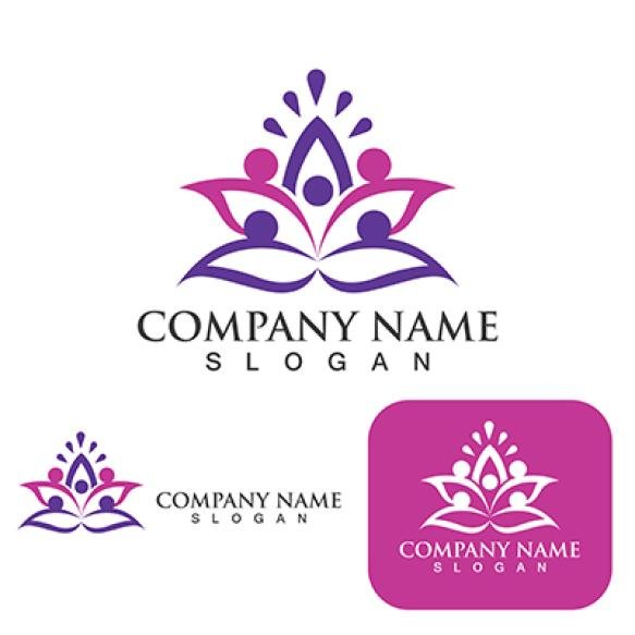 Lotus Flower Logo Symbol Vector