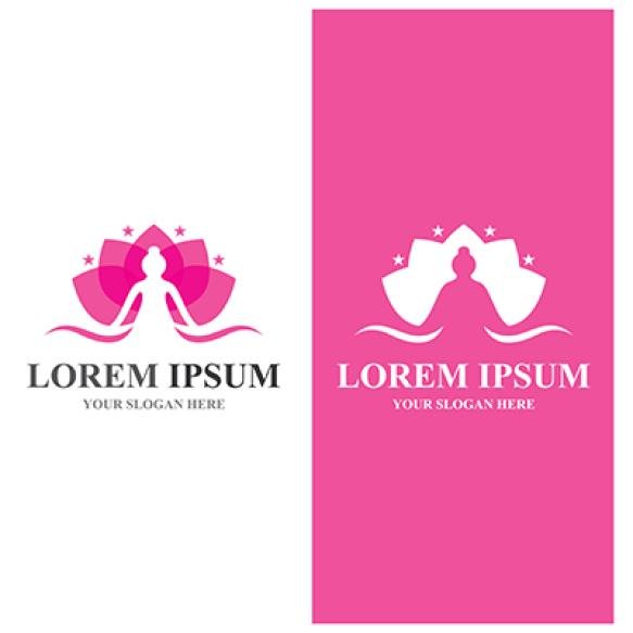 Lotus Flower Sign Wellness Spa Yoga Vector Illustration