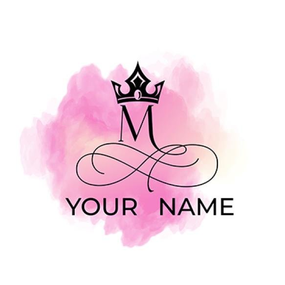 M Initial Crown Tiara Vector