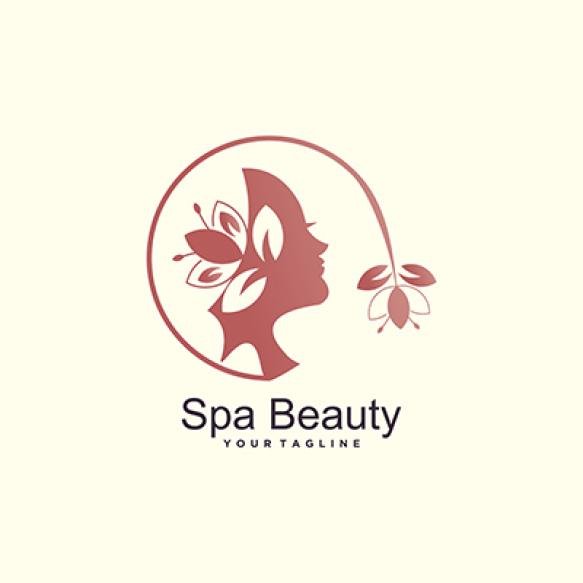 Natural Leaf Beauty Woman Face Logo Design