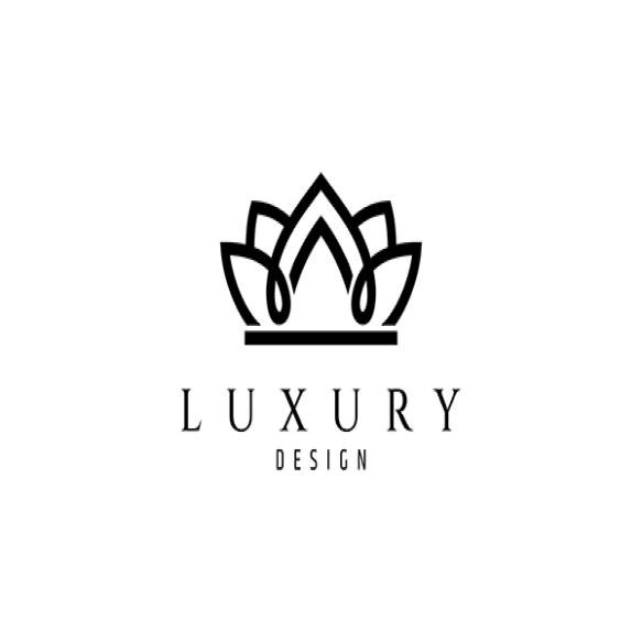 Royal Crown Logo Symbol With Line Art Design Style