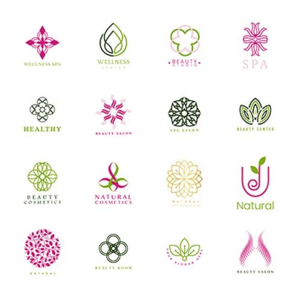 Set Spa Beauty Logo Vector
