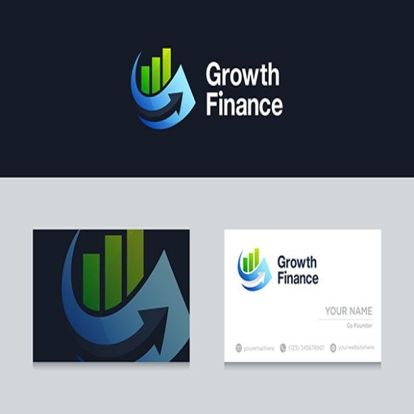 Financial Growth Logo With Up Arrow Concept