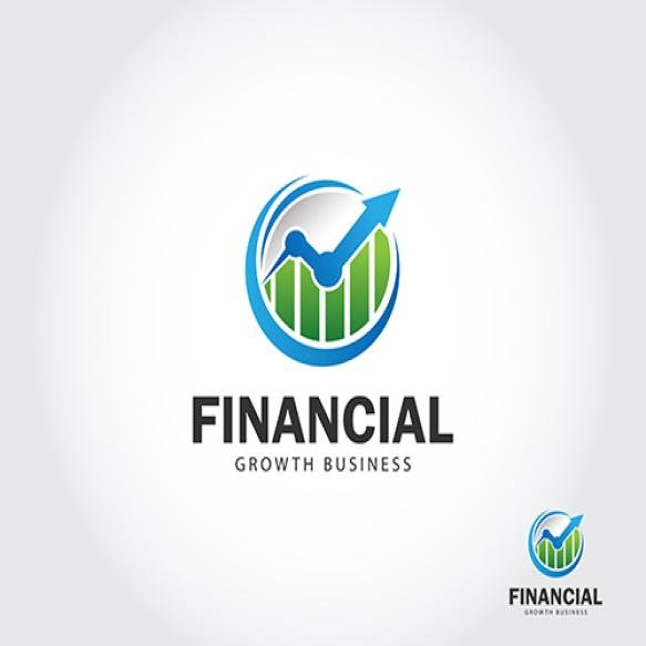 Financial Logo Creative Growth Finance Business Logo Concept Illustration