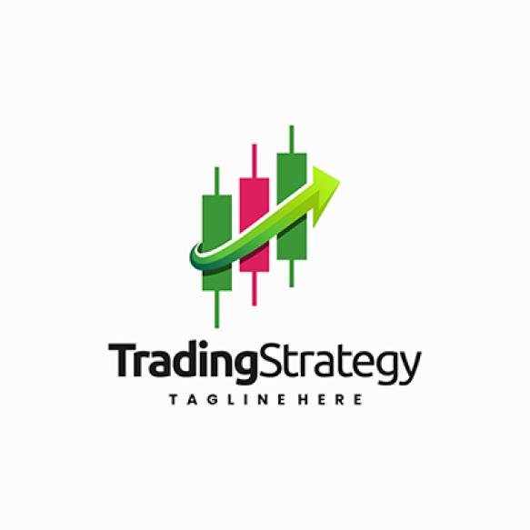 Growth Candlestick Logo Design With Arrow Sign Concept