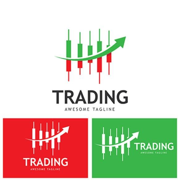 Vector Logo With Candlestick Trading Chart Analyzing Forex (1)