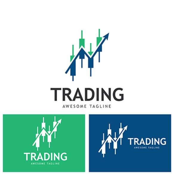 Vector Logo With Candlestick Trading Chart Analyzing Forex