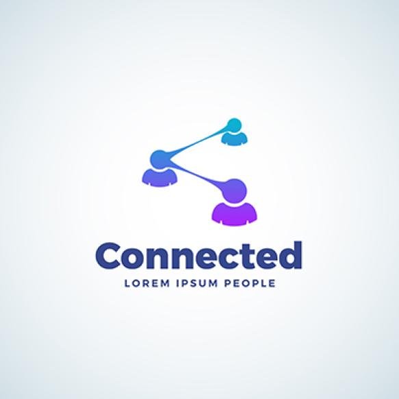 Connected Modern Technology Absrtract Vector Sign Symbol Logo Template Conected Spheres Chain Gradie