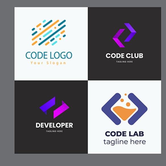Set Code Boost Logo Designs Concept Vector Rocket Code Logo Template Icon Vector (3)