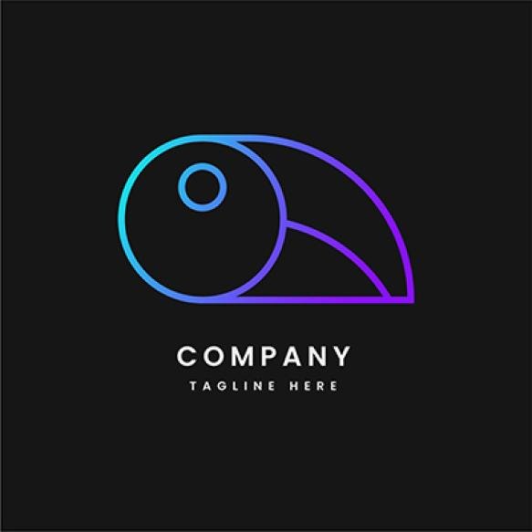 Bird Head Modern Minimalist Line With Gradient Logo Design Template