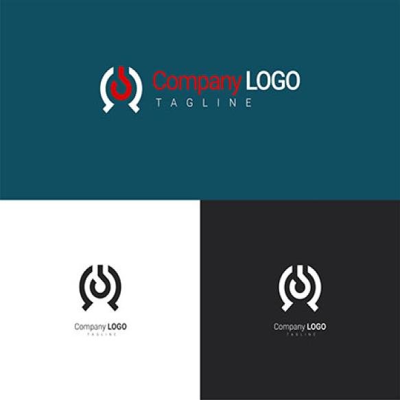 Consultant Logo Geometric Design With Fire Symbol Surrounded By Encircling Palms Conveys