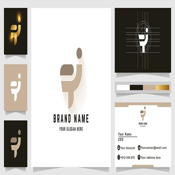 Letter Ti Fi Monogram Logo With Business Card Design