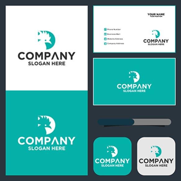 Rooster With Letter D Logo Vector Illustration Design Sign