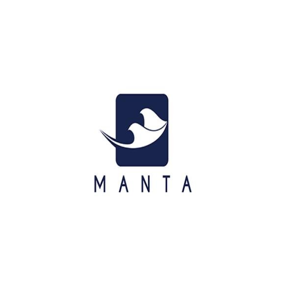 Silhouette Tropical Manta Ray Fish Sea Life Logo Design