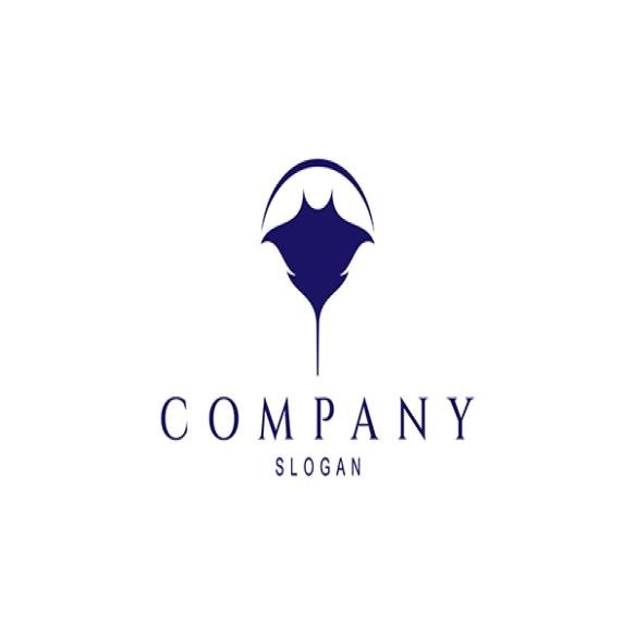 Stingray Logo Dark Blue Flat Design Style