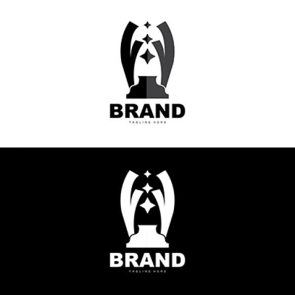 Trophy Logo Design Award Winner Championship Trophy Vector Success Brand
