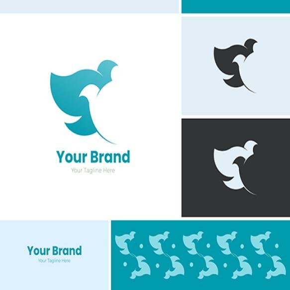 Two Doves Logo Design Couple Bird Logo Design