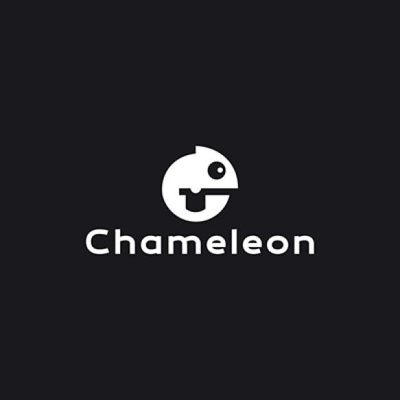 Vector Chameleon Minimal Text Logo Design