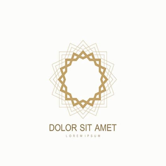 Arabic Vector Logo Design Template Style Abstract Islamic Symbol Emblem Luxury Products Boutiques Je