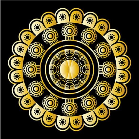 Beautiful Gorgeous Mandala Black Background