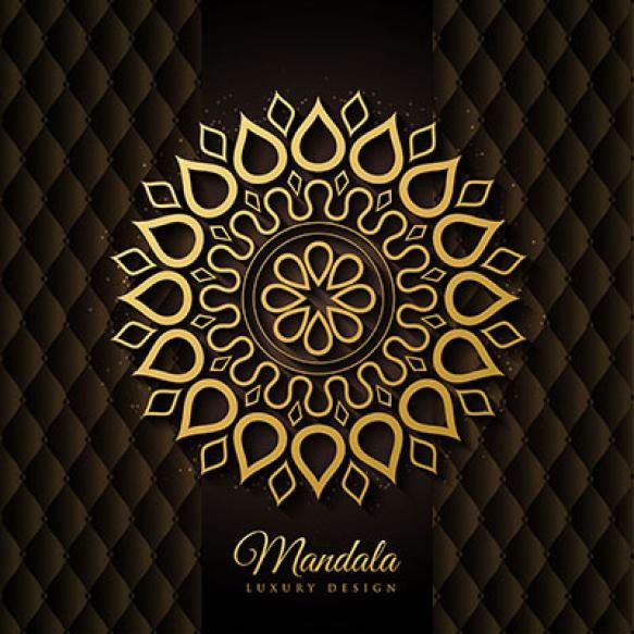Elegant Black Gold Mandala Background Vector