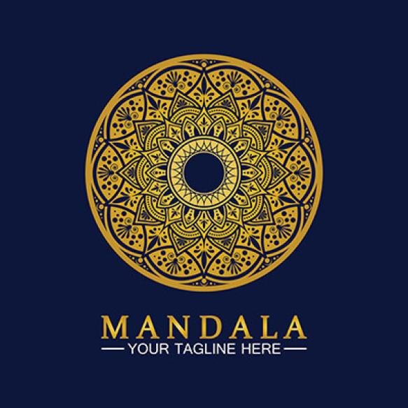 Gold Flower Mandala Vector Logo Template Illustrationtemplate Spiritual Retreat Yoga Studioornamenta (1)