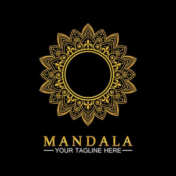 Gold Flower Mandala Vector Logo Template Illustrationtemplate Spiritual Retreat Yoga Studioornamenta (5)