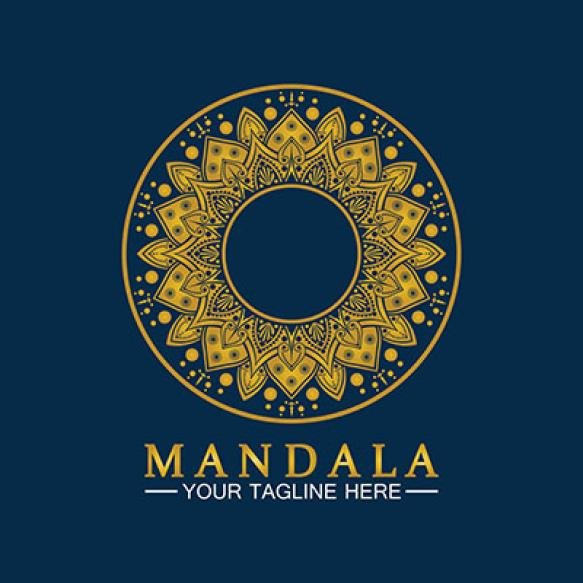 Gold Flower Mandala Vector Logo Template Illustrationtemplate Spiritual Retreat Yoga Studioornamenta