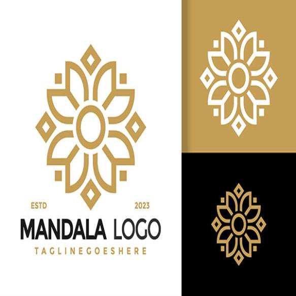 Letter M Mandala Ornament Logo Logos Design Element Stock Vector Illustration Template